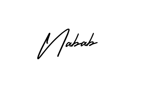 How to make Nabab name signature. Use AmerikaSignatureDemo-Regular style for creating short signs online. This is the latest handwritten sign. Nabab signature style 3 images and pictures png