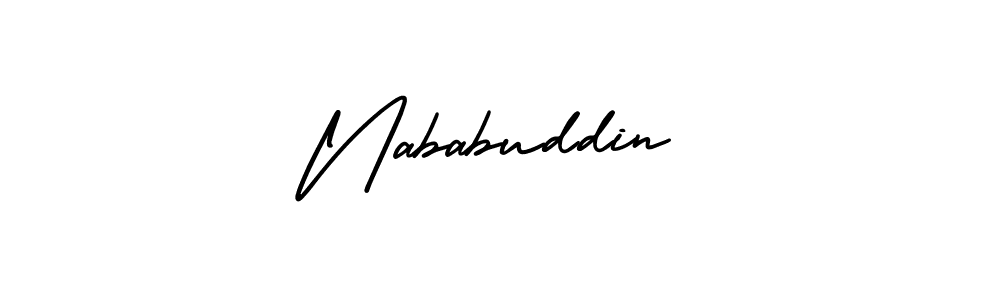 Nababuddin stylish signature style. Best Handwritten Sign (AmerikaSignatureDemo-Regular) for my name. Handwritten Signature Collection Ideas for my name Nababuddin. Nababuddin signature style 3 images and pictures png