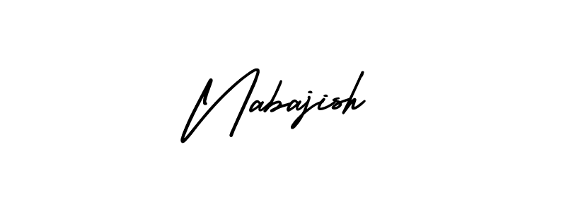 if you are searching for the best signature style for your name Nabajish. so please give up your signature search. here we have designed multiple signature styles  using AmerikaSignatureDemo-Regular. Nabajish signature style 3 images and pictures png
