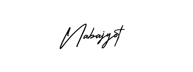 You should practise on your own different ways (AmerikaSignatureDemo-Regular) to write your name (Nabajyot) in signature. don't let someone else do it for you. Nabajyot signature style 3 images and pictures png