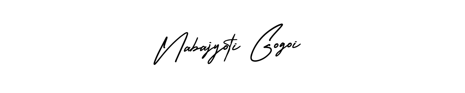 Use a signature maker to create a handwritten signature online. With this signature software, you can design (AmerikaSignatureDemo-Regular) your own signature for name Nabajyoti Gogoi. Nabajyoti Gogoi signature style 3 images and pictures png