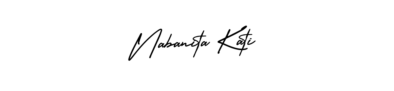 AmerikaSignatureDemo-Regular is a professional signature style that is perfect for those who want to add a touch of class to their signature. It is also a great choice for those who want to make their signature more unique. Get Nabanita Kati name to fancy signature for free. Nabanita Kati signature style 3 images and pictures png