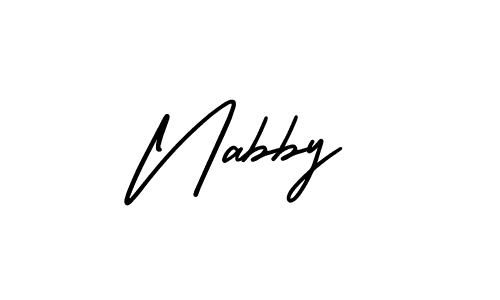 How to make Nabby name signature. Use AmerikaSignatureDemo-Regular style for creating short signs online. This is the latest handwritten sign. Nabby signature style 3 images and pictures png