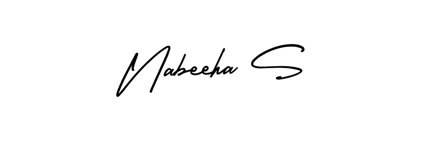 Also You can easily find your signature by using the search form. We will create Nabeeha S name handwritten signature images for you free of cost using AmerikaSignatureDemo-Regular sign style. Nabeeha S signature style 3 images and pictures png