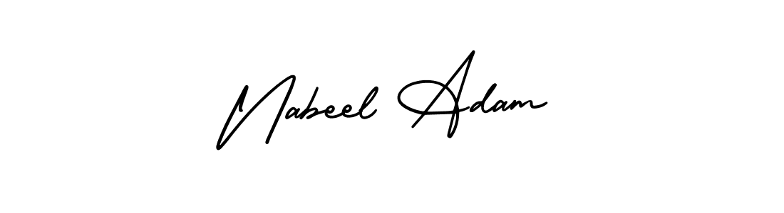Similarly AmerikaSignatureDemo-Regular is the best handwritten signature design. Signature creator online .You can use it as an online autograph creator for name Nabeel Adam. Nabeel Adam signature style 3 images and pictures png