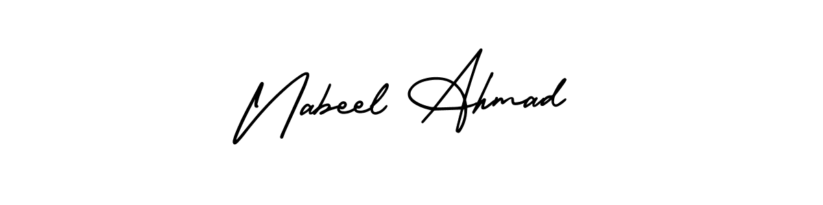 How to make Nabeel Ahmad name signature. Use AmerikaSignatureDemo-Regular style for creating short signs online. This is the latest handwritten sign. Nabeel Ahmad signature style 3 images and pictures png