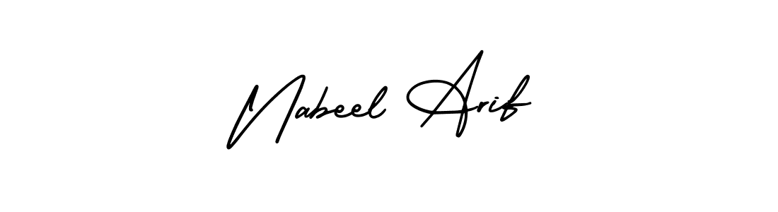 Use a signature maker to create a handwritten signature online. With this signature software, you can design (AmerikaSignatureDemo-Regular) your own signature for name Nabeel Arif. Nabeel Arif signature style 3 images and pictures png
