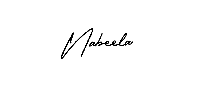 Make a beautiful signature design for name Nabeela. With this signature (AmerikaSignatureDemo-Regular) style, you can create a handwritten signature for free. Nabeela signature style 3 images and pictures png