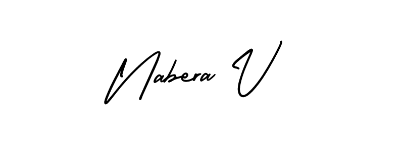 It looks lik you need a new signature style for name Nabera V. Design unique handwritten (AmerikaSignatureDemo-Regular) signature with our free signature maker in just a few clicks. Nabera V signature style 3 images and pictures png