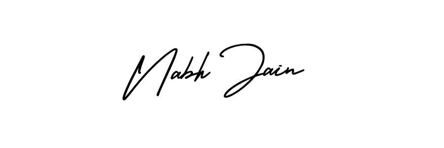 if you are searching for the best signature style for your name Nabh Jain. so please give up your signature search. here we have designed multiple signature styles  using AmerikaSignatureDemo-Regular. Nabh Jain signature style 3 images and pictures png