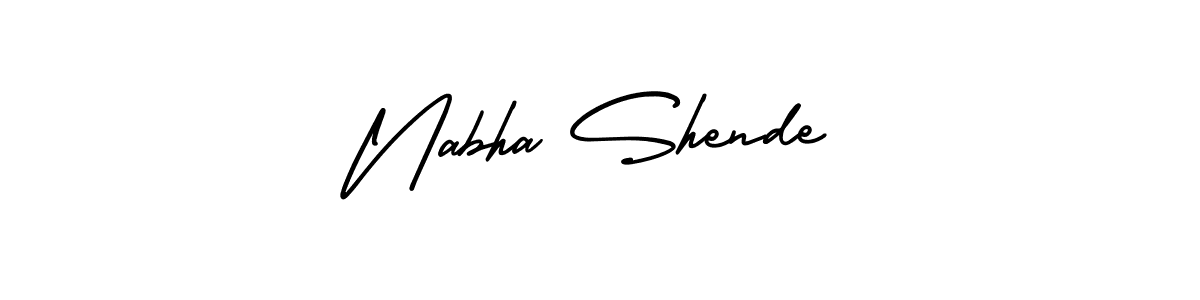 This is the best signature style for the Nabha Shende name. Also you like these signature font (AmerikaSignatureDemo-Regular). Mix name signature. Nabha Shende signature style 3 images and pictures png