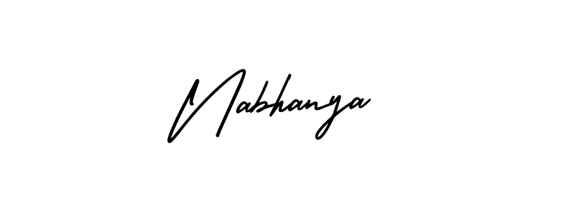 This is the best signature style for the Nabhanya name. Also you like these signature font (AmerikaSignatureDemo-Regular). Mix name signature. Nabhanya signature style 3 images and pictures png