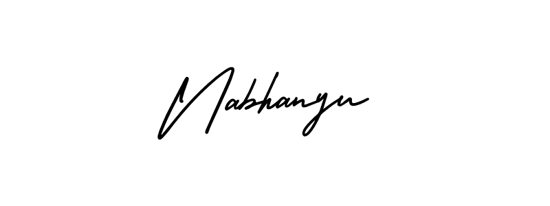 Make a beautiful signature design for name Nabhanyu. With this signature (AmerikaSignatureDemo-Regular) style, you can create a handwritten signature for free. Nabhanyu signature style 3 images and pictures png