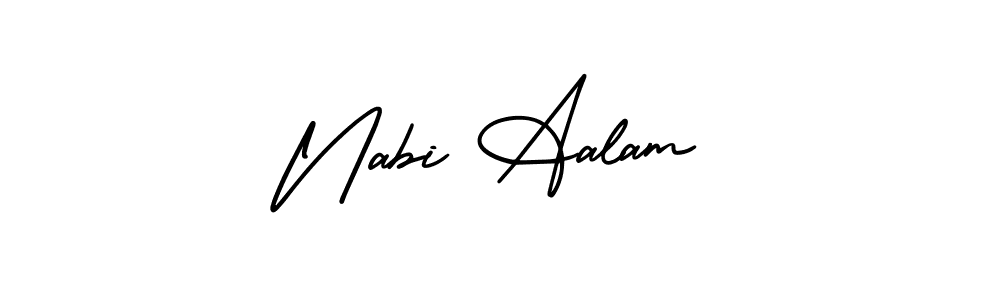How to Draw Nabi Aalam signature style? AmerikaSignatureDemo-Regular is a latest design signature styles for name Nabi Aalam. Nabi Aalam signature style 3 images and pictures png