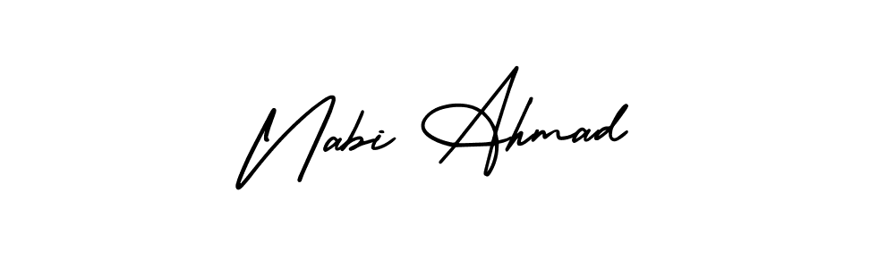 How to make Nabi Ahmad name signature. Use AmerikaSignatureDemo-Regular style for creating short signs online. This is the latest handwritten sign. Nabi Ahmad signature style 3 images and pictures png