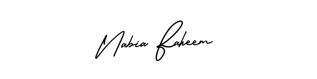 Check out images of Autograph of Nabia Faheem name. Actor Nabia Faheem Signature Style. AmerikaSignatureDemo-Regular is a professional sign style online. Nabia Faheem signature style 3 images and pictures png