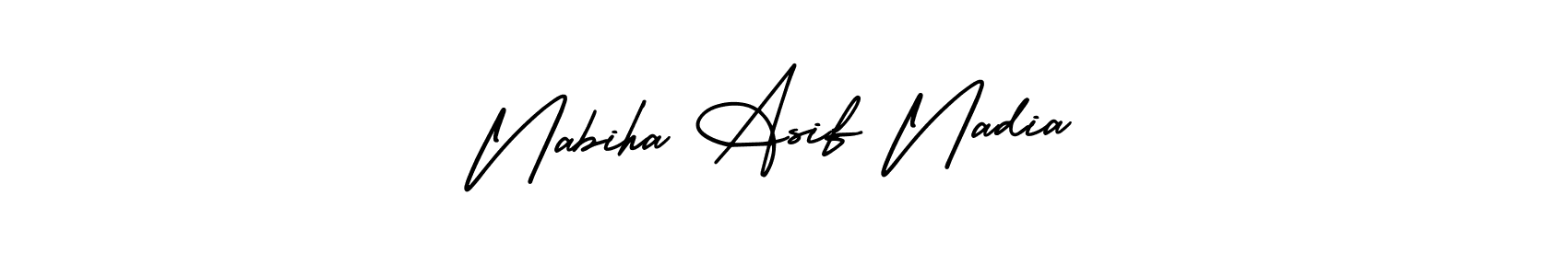 Make a beautiful signature design for name Nabiha Asif Nadia. With this signature (AmerikaSignatureDemo-Regular) style, you can create a handwritten signature for free. Nabiha Asif Nadia signature style 3 images and pictures png