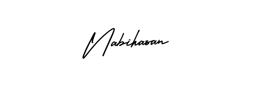 How to make Nabihasan name signature. Use AmerikaSignatureDemo-Regular style for creating short signs online. This is the latest handwritten sign. Nabihasan signature style 3 images and pictures png