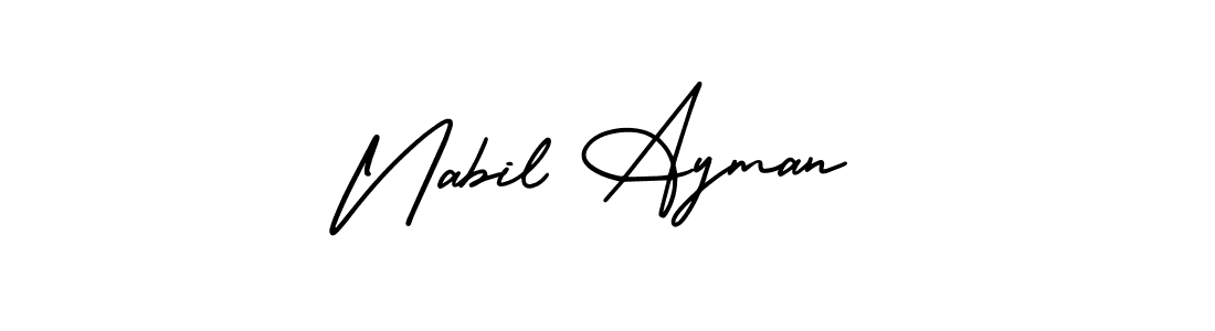 Make a beautiful signature design for name Nabil Ayman. With this signature (AmerikaSignatureDemo-Regular) style, you can create a handwritten signature for free. Nabil Ayman signature style 3 images and pictures png