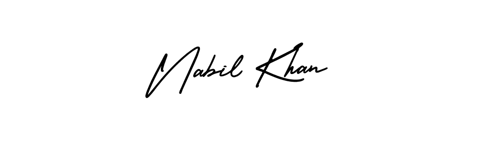 Use a signature maker to create a handwritten signature online. With this signature software, you can design (AmerikaSignatureDemo-Regular) your own signature for name Nabil Khan. Nabil Khan signature style 3 images and pictures png