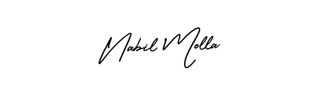 Make a beautiful signature design for name Nabil Molla. With this signature (AmerikaSignatureDemo-Regular) style, you can create a handwritten signature for free. Nabil Molla signature style 3 images and pictures png
