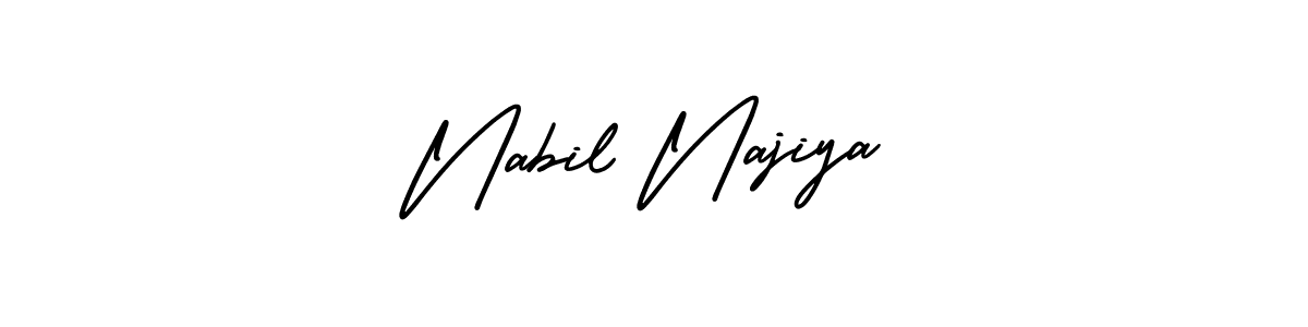 Design your own signature with our free online signature maker. With this signature software, you can create a handwritten (AmerikaSignatureDemo-Regular) signature for name Nabil Najiya. Nabil Najiya signature style 3 images and pictures png