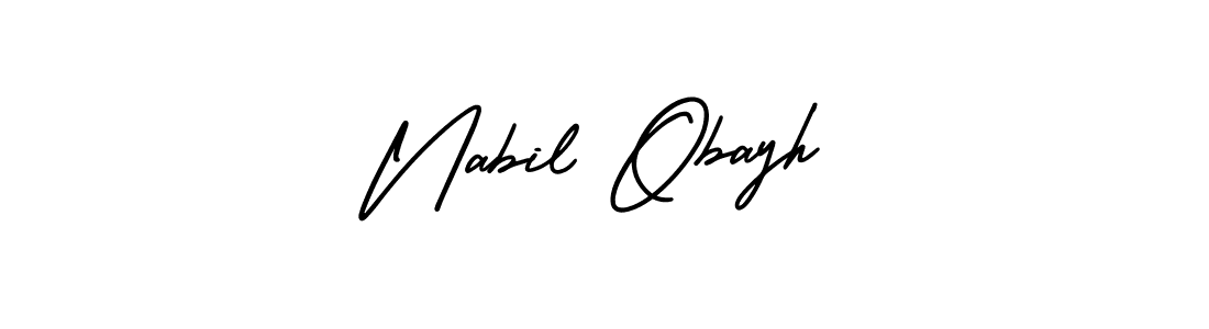Design your own signature with our free online signature maker. With this signature software, you can create a handwritten (AmerikaSignatureDemo-Regular) signature for name Nabil Obayh. Nabil Obayh signature style 3 images and pictures png