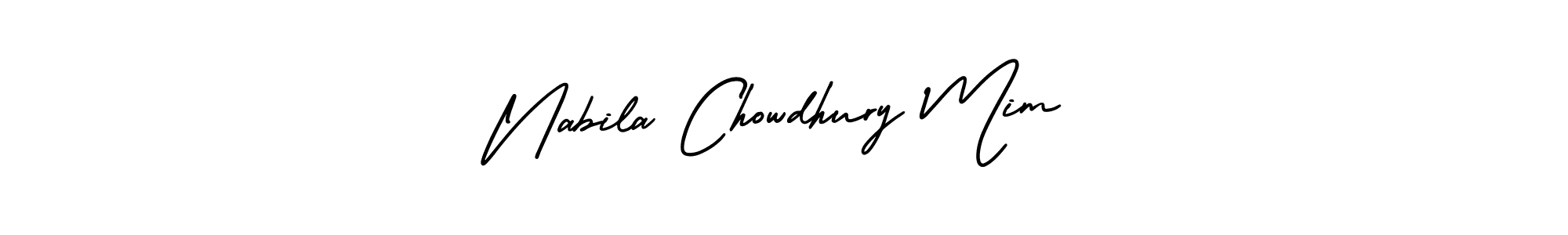 How to Draw Nabila Chowdhury Mim signature style? AmerikaSignatureDemo-Regular is a latest design signature styles for name Nabila Chowdhury Mim. Nabila Chowdhury Mim signature style 3 images and pictures png