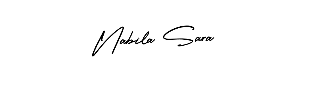How to Draw Nabila Sara signature style? AmerikaSignatureDemo-Regular is a latest design signature styles for name Nabila Sara. Nabila Sara signature style 3 images and pictures png