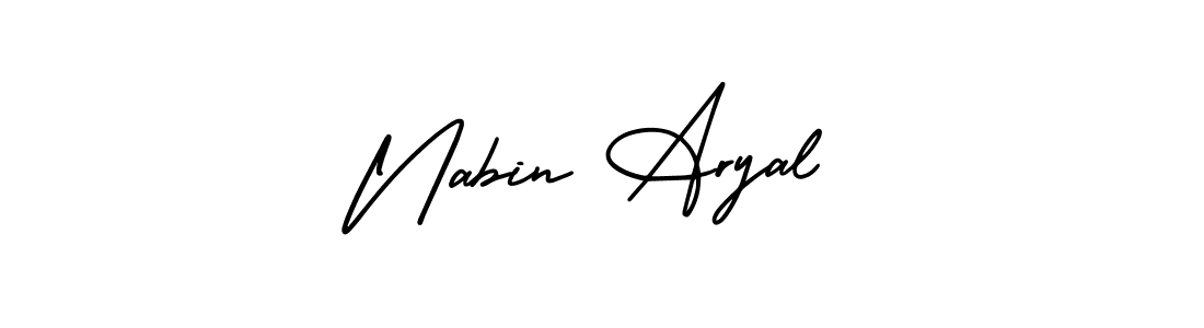 Make a beautiful signature design for name Nabin Aryal. With this signature (AmerikaSignatureDemo-Regular) style, you can create a handwritten signature for free. Nabin Aryal signature style 3 images and pictures png