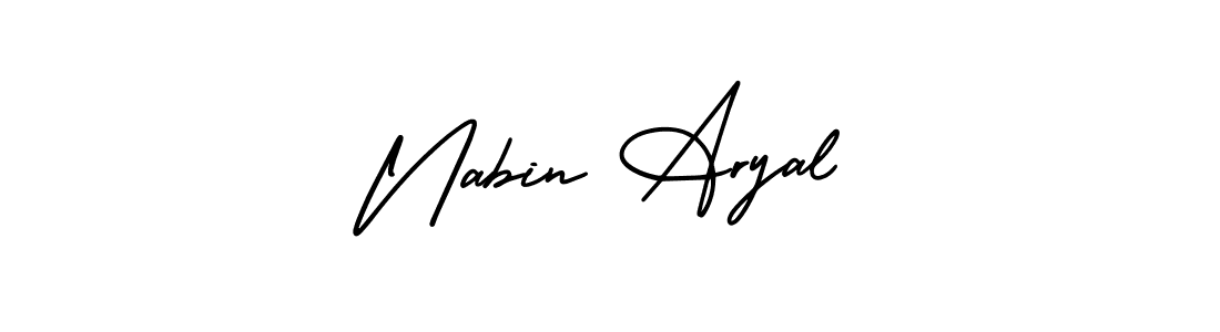 Make a beautiful signature design for name Nabin Aryal. With this signature (AmerikaSignatureDemo-Regular) style, you can create a handwritten signature for free. Nabin Aryal signature style 3 images and pictures png