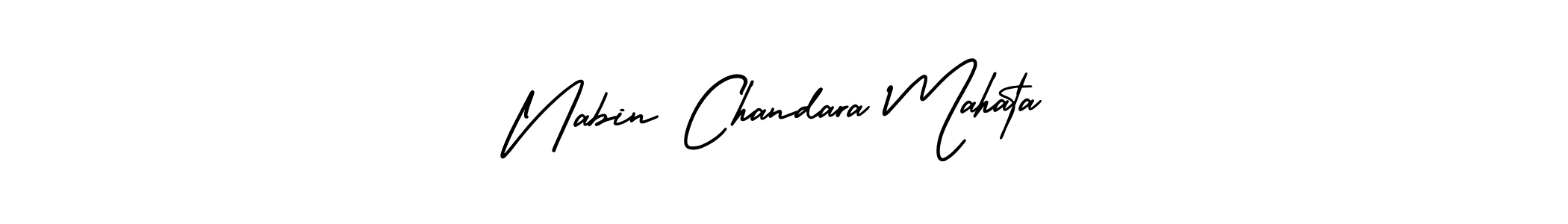 Nabin Chandara Mahata stylish signature style. Best Handwritten Sign (AmerikaSignatureDemo-Regular) for my name. Handwritten Signature Collection Ideas for my name Nabin Chandara Mahata. Nabin Chandara Mahata signature style 3 images and pictures png