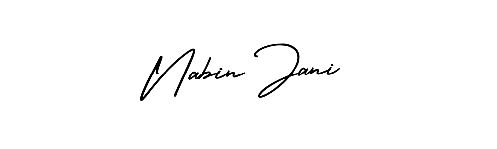 Also You can easily find your signature by using the search form. We will create Nabin Jani name handwritten signature images for you free of cost using AmerikaSignatureDemo-Regular sign style. Nabin Jani signature style 3 images and pictures png