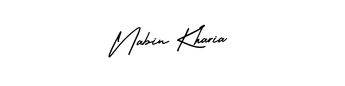 How to make Nabin Kharia name signature. Use AmerikaSignatureDemo-Regular style for creating short signs online. This is the latest handwritten sign. Nabin Kharia signature style 3 images and pictures png