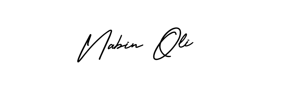 This is the best signature style for the Nabin Oli name. Also you like these signature font (AmerikaSignatureDemo-Regular). Mix name signature. Nabin Oli signature style 3 images and pictures png