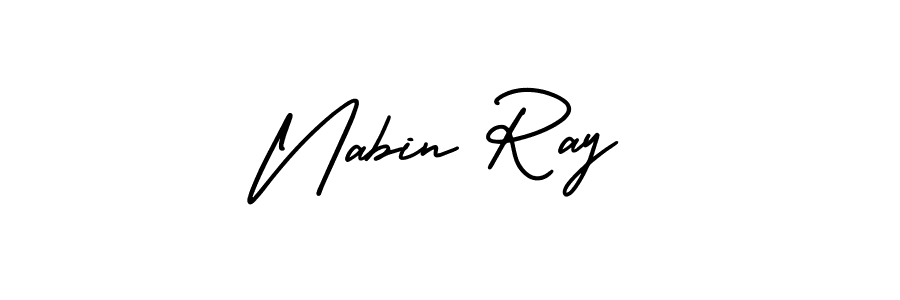 Make a beautiful signature design for name Nabin Ray. With this signature (AmerikaSignatureDemo-Regular) style, you can create a handwritten signature for free. Nabin Ray signature style 3 images and pictures png