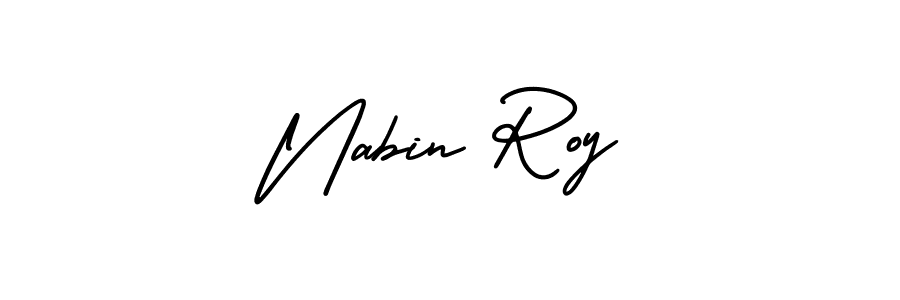 How to Draw Nabin Roy signature style? AmerikaSignatureDemo-Regular is a latest design signature styles for name Nabin Roy. Nabin Roy signature style 3 images and pictures png
