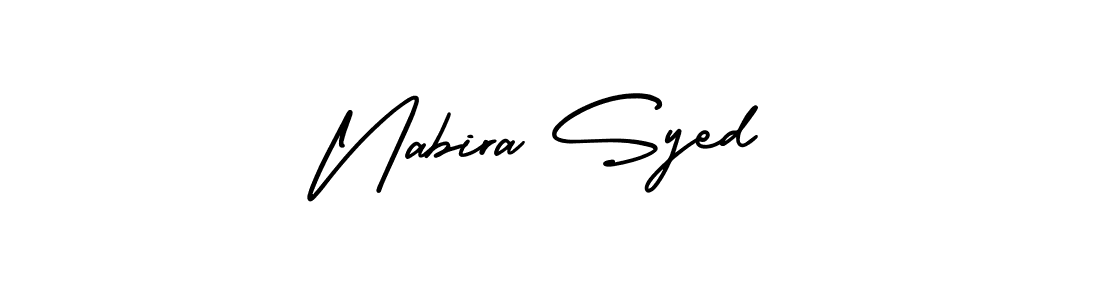 How to make Nabira Syed signature? AmerikaSignatureDemo-Regular is a professional autograph style. Create handwritten signature for Nabira Syed name. Nabira Syed signature style 3 images and pictures png