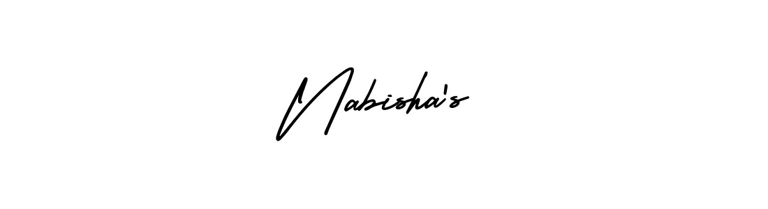 Make a beautiful signature design for name Nabisha’s. With this signature (AmerikaSignatureDemo-Regular) style, you can create a handwritten signature for free. Nabisha’s signature style 3 images and pictures png