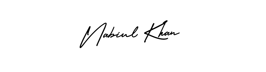 Also You can easily find your signature by using the search form. We will create Nabiul Khan name handwritten signature images for you free of cost using AmerikaSignatureDemo-Regular sign style. Nabiul Khan signature style 3 images and pictures png