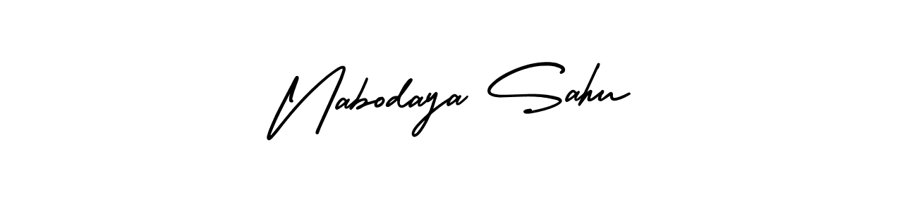 It looks lik you need a new signature style for name Nabodaya Sahu. Design unique handwritten (AmerikaSignatureDemo-Regular) signature with our free signature maker in just a few clicks. Nabodaya Sahu signature style 3 images and pictures png
