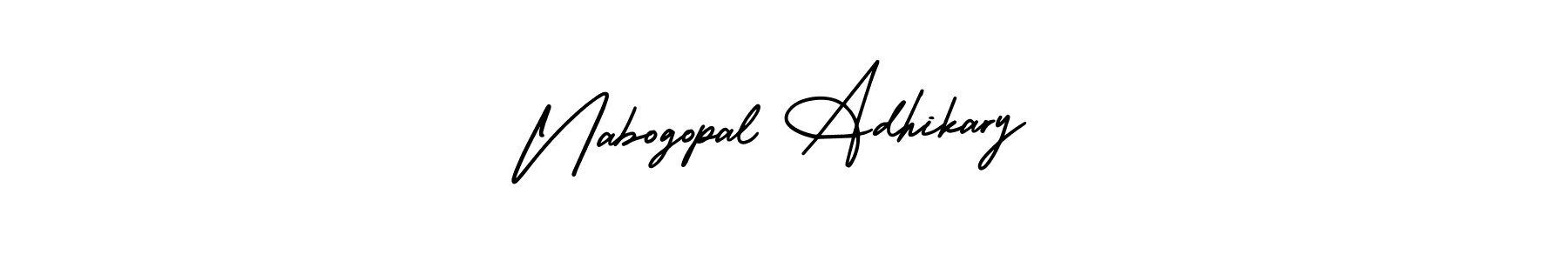 This is the best signature style for the Nabogopal Adhikary name. Also you like these signature font (AmerikaSignatureDemo-Regular). Mix name signature. Nabogopal Adhikary signature style 3 images and pictures png