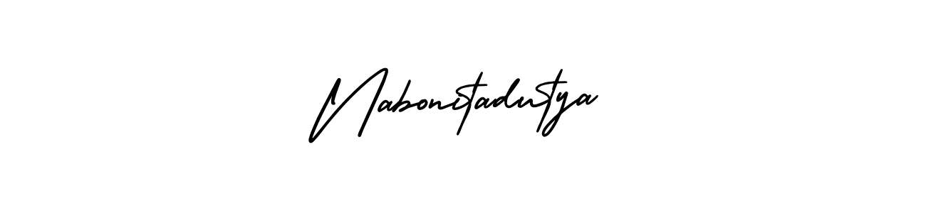 Create a beautiful signature design for name Nabonitadutya. With this signature (AmerikaSignatureDemo-Regular) fonts, you can make a handwritten signature for free. Nabonitadutya signature style 3 images and pictures png
