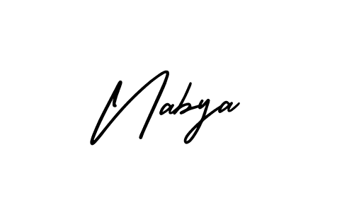 Create a beautiful signature design for name Nabya. With this signature (AmerikaSignatureDemo-Regular) fonts, you can make a handwritten signature for free. Nabya signature style 3 images and pictures png