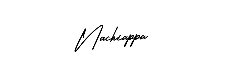 The best way (AmerikaSignatureDemo-Regular) to make a short signature is to pick only two or three words in your name. The name Nachiappa include a total of six letters. For converting this name. Nachiappa signature style 3 images and pictures png
