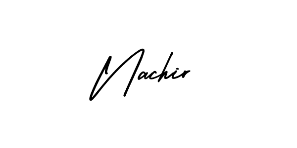 How to make Nachir signature? AmerikaSignatureDemo-Regular is a professional autograph style. Create handwritten signature for Nachir name. Nachir signature style 3 images and pictures png