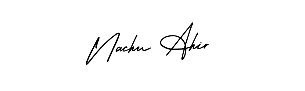 Create a beautiful signature design for name Nachu Ahir. With this signature (AmerikaSignatureDemo-Regular) fonts, you can make a handwritten signature for free. Nachu Ahir signature style 3 images and pictures png