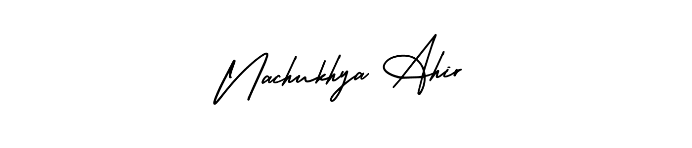 Check out images of Autograph of Nachukhya Ahir name. Actor Nachukhya Ahir Signature Style. AmerikaSignatureDemo-Regular is a professional sign style online. Nachukhya Ahir signature style 3 images and pictures png