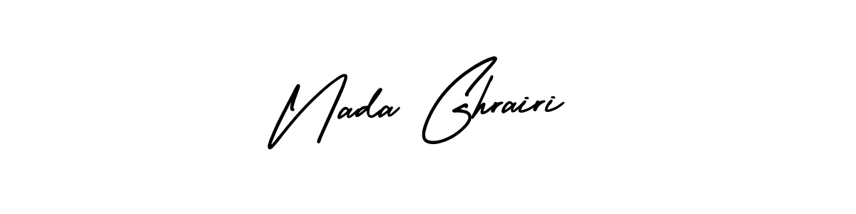 Make a short Nada Ghrairi signature style. Manage your documents anywhere anytime using AmerikaSignatureDemo-Regular. Create and add eSignatures, submit forms, share and send files easily. Nada Ghrairi signature style 3 images and pictures png