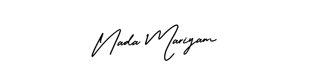 if you are searching for the best signature style for your name Nada Mariyam. so please give up your signature search. here we have designed multiple signature styles  using AmerikaSignatureDemo-Regular. Nada Mariyam signature style 3 images and pictures png